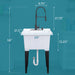 Tehila Luxe Freestanding White Utility Sink with Black Finish High-Arc Coil Pull-Down Faucet - Side View