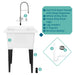 Tehila Luxe Freestanding White Utility Sink with Stainless Steel Finish High-Arc Coil Pull-Down Faucet - View 9