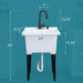 Tehila Luxe Freestanding White Utility Sink with Black Finish Low-Profile Pull-Down Faucet - Side View