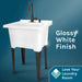 Tehila Luxe Freestanding White Utility Sink with Black Finish Low-Profile Pull-Down Faucet - Detail View
