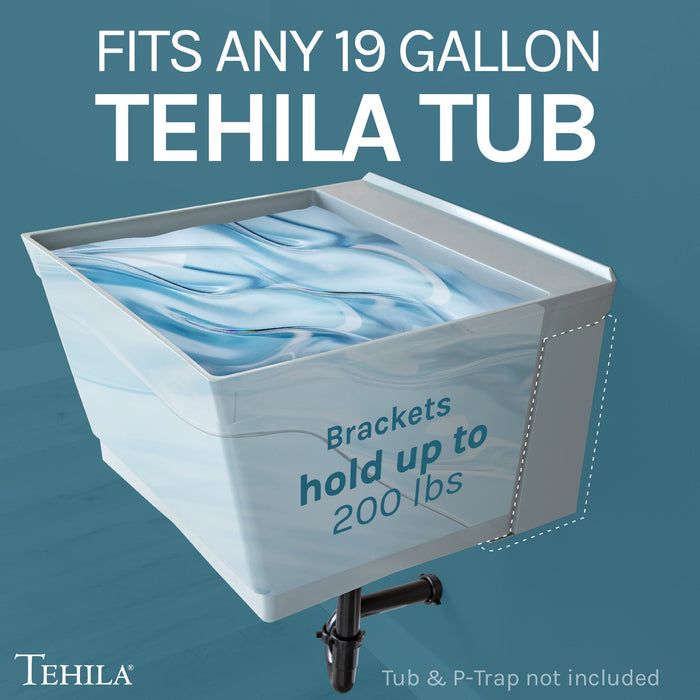 Utility Sink Tehila Grey Wall Mounting Kit for Tehila Standard Sinks - Detail View