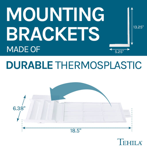 Utility Sink Tehila White Wall Mounting Kit for Tehila Standard Sinks - Side View
