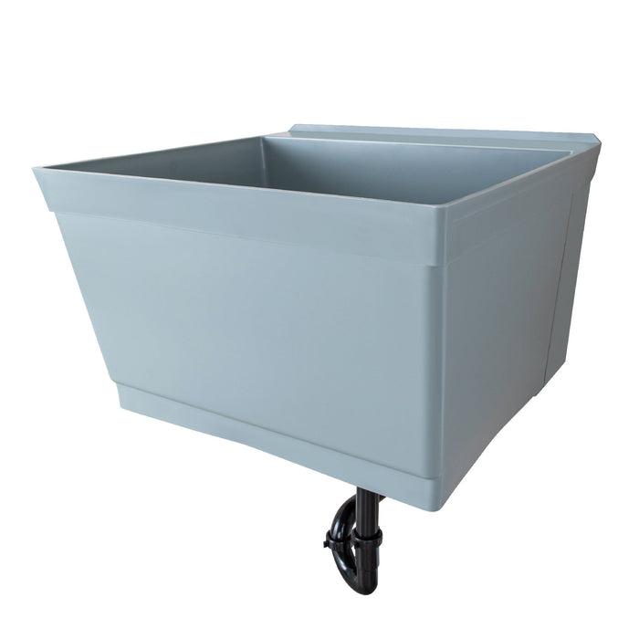 Tehila Standard Wall-Mounted Grey Utility Sink, Water Supply Lines Included
