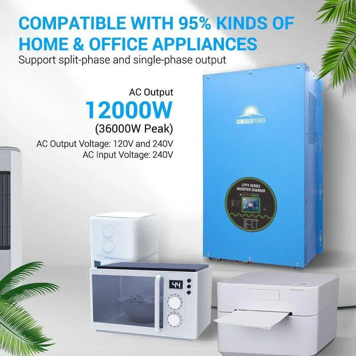 Green Vista Living Sungold Power 12000W 48V Split Phase Pure Sine Wave Inverter Charger - Lifestyle View
