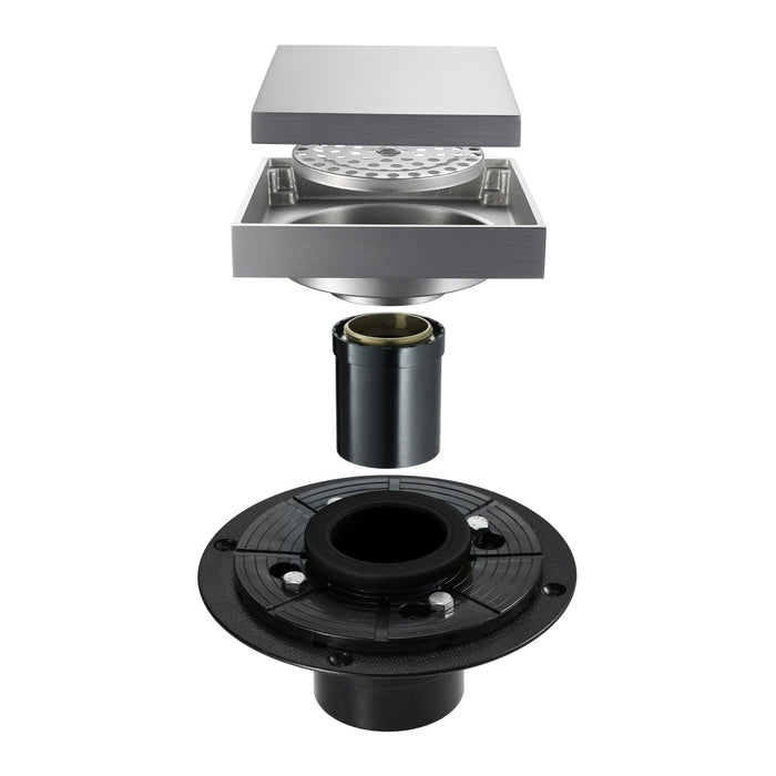 wonderland shower inc Brushed nickel stainless floor drain 6x6inch - Detail View 3