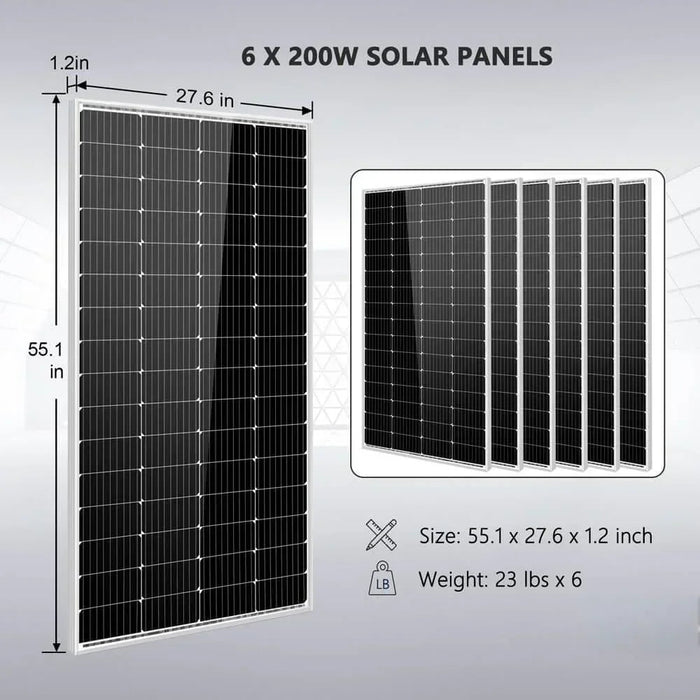 Green Vista Living Sungold Power Off Grid Solar Kit 4000W Inverter 12VDC 120V/240V Battery 1200 Watt... - Lifestyle View