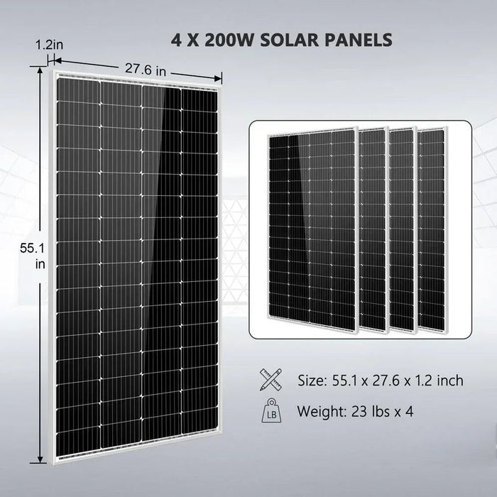 Green Vista Living Sungold Power Solar Kit 3000W 24V Inverter 120V output Lithium Battery 800 Watt Solar... - Detail View