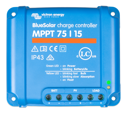 Victron Smart Solar MPPT 75/15 - Solar Charge Controller - Victron BlueSolar MPPT 75/15 | Solar Charge Controller front view