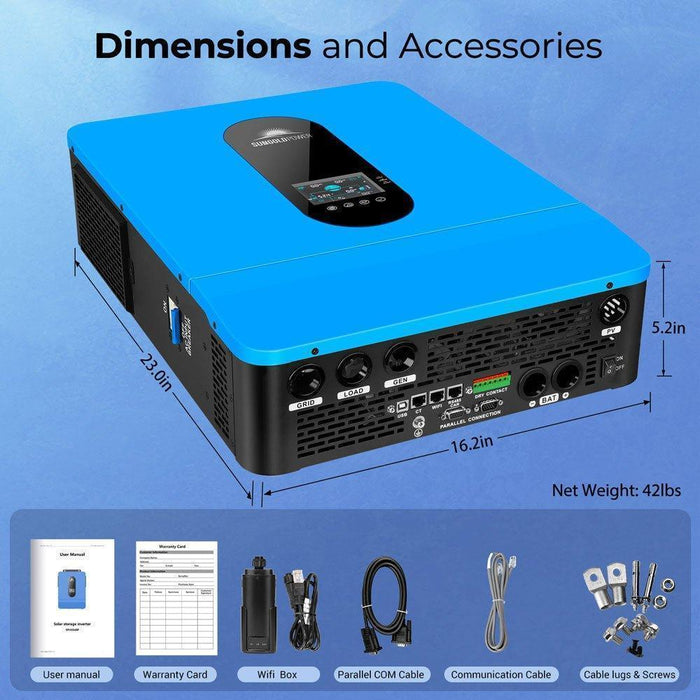 Green Vista Living Sungold Power 13000W 48V Solar Charge Inverter Split Phase + Wifi Monitor (2 Units Parallel) - View 9