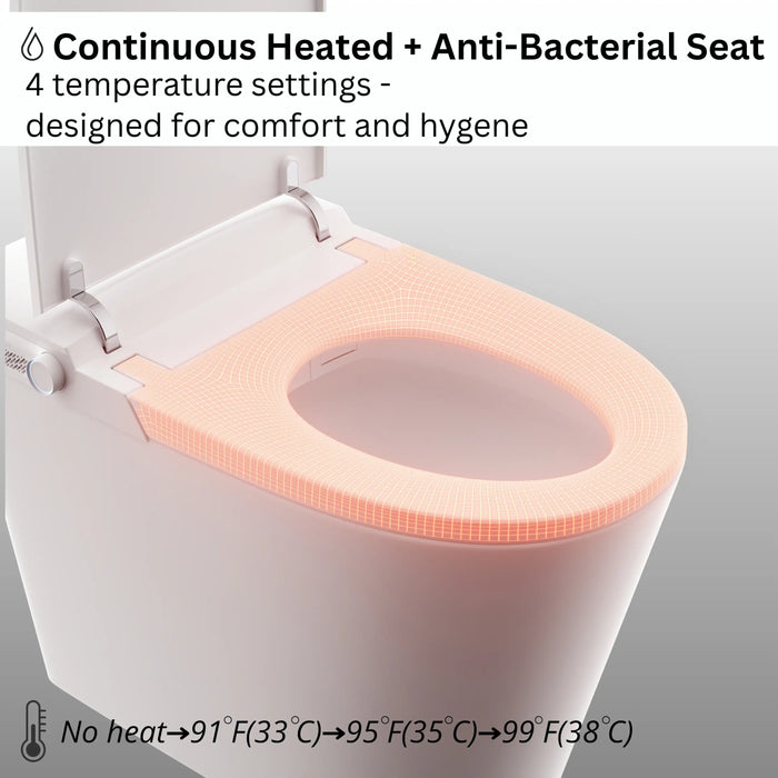 Forno Acqua Luxurious Smart Toilet, Includes Heated Seat, Auto Flush, Auto Lid, Powerful Flush, Ideal for Powder Rooms (CSTPB0)