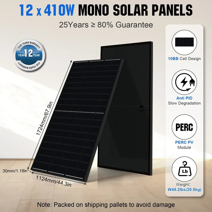 Green Vista Living ECO-WORTHY Home Hybrid Solar Power System: 10KW GROWATT 120V/240V Output+ 20.48kWh... - Installation View