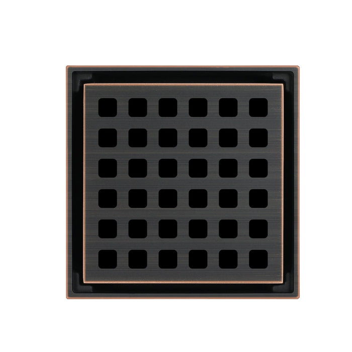 wonderland shower inc Oil rubbered bronze brass shower drain 4 or 8 inch with ABS base - Lifestyle View