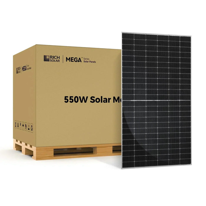 Green Vista Living Rich Solar MEGA 550 Watt Solar Panel | Premium Grid-tie or Off-grid Solar Panel for... - Side View