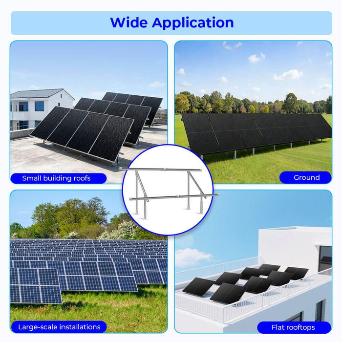 Green Vista Living Sungold Power Modular & Expandable Ground Mount Brackets for 2× 400W–590W Solar Panels - Features
