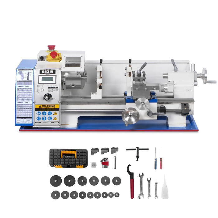 1.5‘’ Spindle Bore Metal Lathe Machine 8'' x 16''  0-2500 RPM Variable Speed Metal Working Machine Small Lathe without Stand 0831V (3.0)
