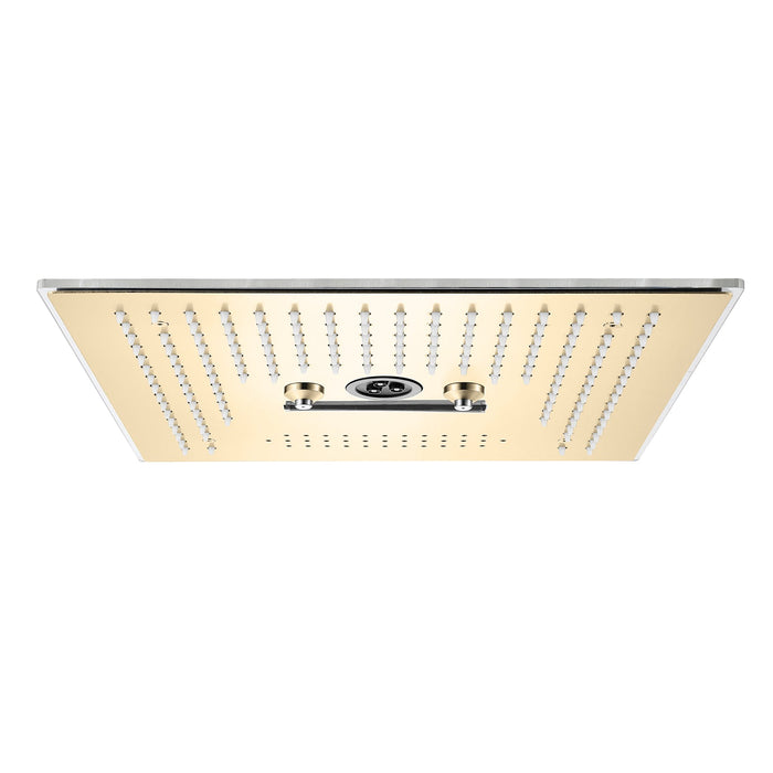 wonderland shower inc Flushed Mounted Brushed Gold 16'' x 16'' Shower Head: Featuring 64 LED Lights... - Lifestyle View