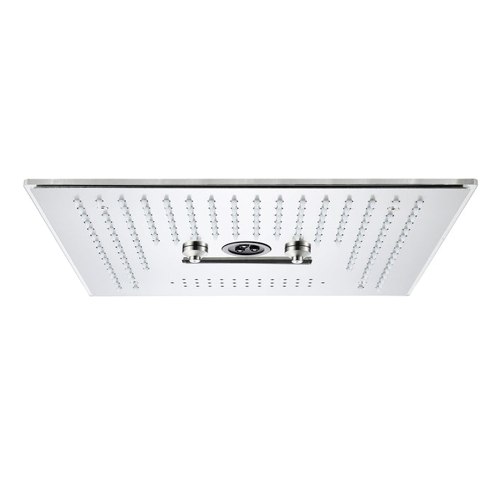 wonderland shower inc Flushed Mounted Brushed Nickel 16'' x 16'' Shower Head: Featuring 64 LED Lights, Music... - Close-Up