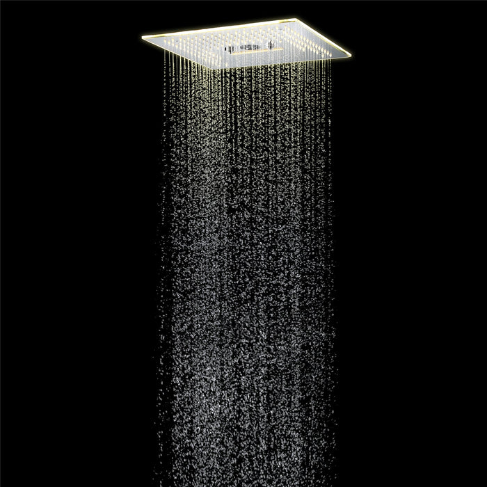 wonderland shower inc Flushed Mounted Brushed Nickel 16'' x 16'' Shower Head: Featuring 64 LED Lights, Music... - View 10