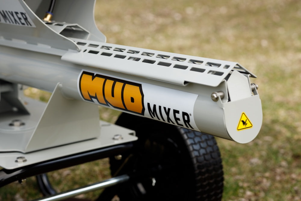 Close-up of the MudMixer Evolution auger chute