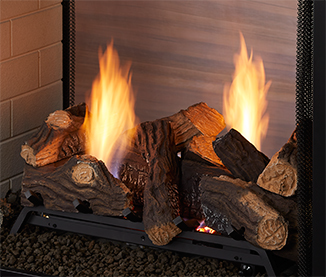 Monessen Natural Blaze 27 inch see-through burner shown with NBST27-F log set (sold separately)
