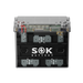 SOK SK12V100PC 12V 100Ah LiFePO4 battery — transparent Group 24 case, front view