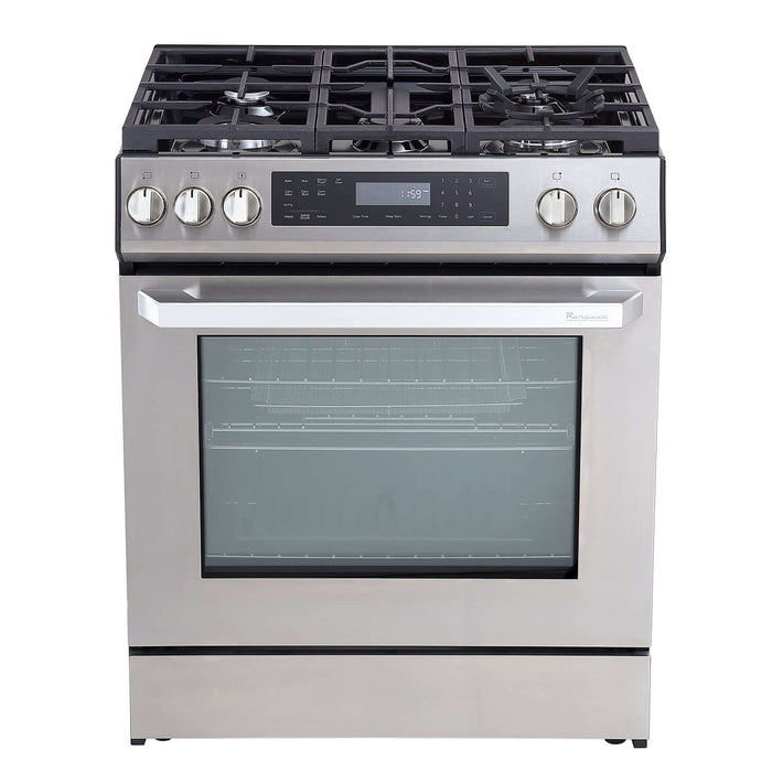 Rangaire 30" Gas Range Self-cleaning Air Fry True Convection Oven Slide-in Stainless Steel RRG303GS