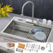 Forno Acqua 33-Inch Drop-In/Undermount MultiSINK Workstation Sink with Waterfall Faucet & Glass Rinser... Kitchen Appliance