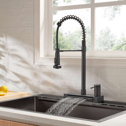 Forno Acqua -inch kitchen faucet in black hero product shot