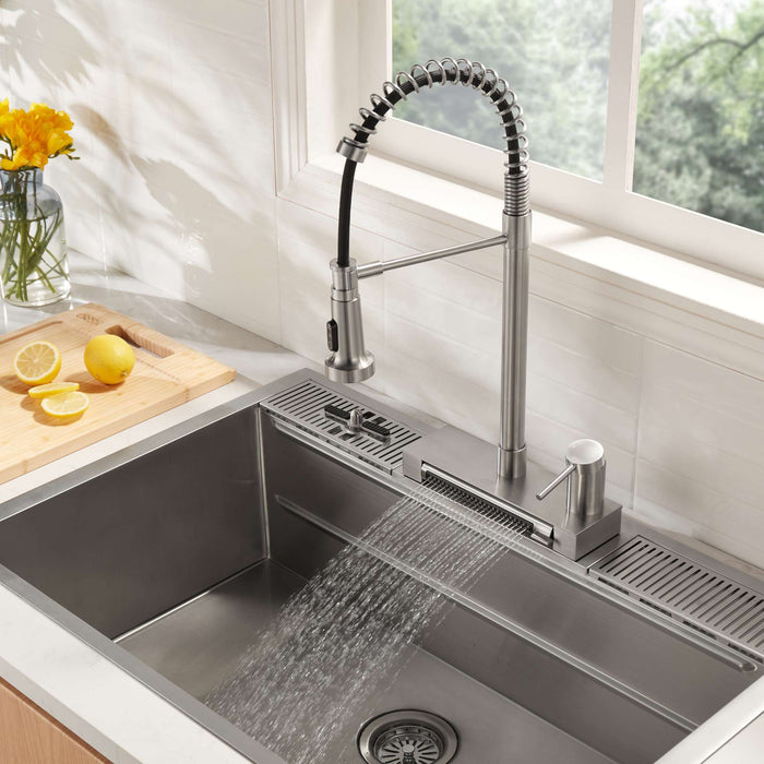 Forno Acqua -inch kitchen faucet in brushed nickel hero image 260424 39e36675 ac8d 4359 be1c 0043e09691fa