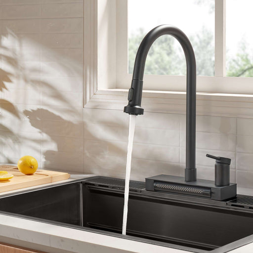 Forno Acqua -inch kitchen faucet in black hero product shot