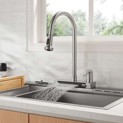 Forno Acqua -inch kitchen faucet in brushed nickel hero product shot