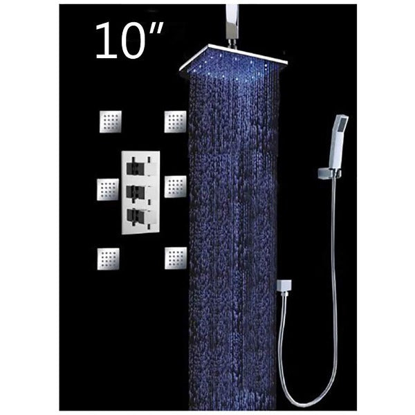 Cascada Showers Tuscany LED Rainfall Thermostatic Shower System - Ceiling Mount - View 14