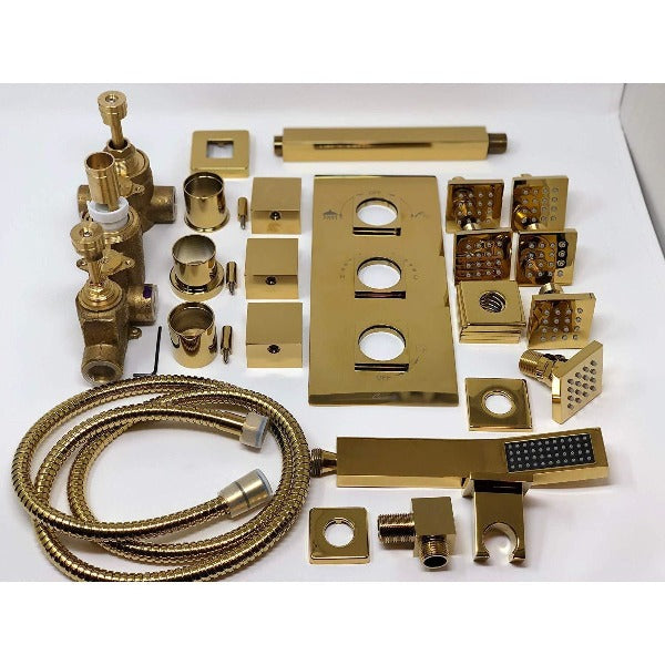 Cascada Showers Tuscany LED Rainfall Thermostatic Shower System - Ceiling Mount - View 9