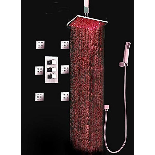 Cascada Showers Tuscany LED Rainfall Thermostatic Shower System - Ceiling Mount - Detail View