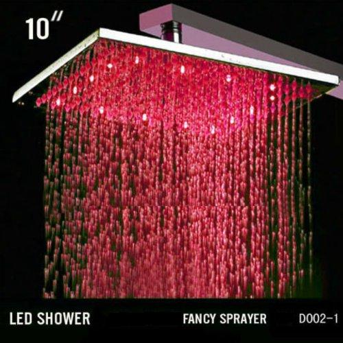 Cascada Showers 10" Square Rainfall LED Shower Head - Alternate View