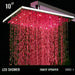 Cascada Showers 10" Square Rainfall LED Shower Head - Alternate View