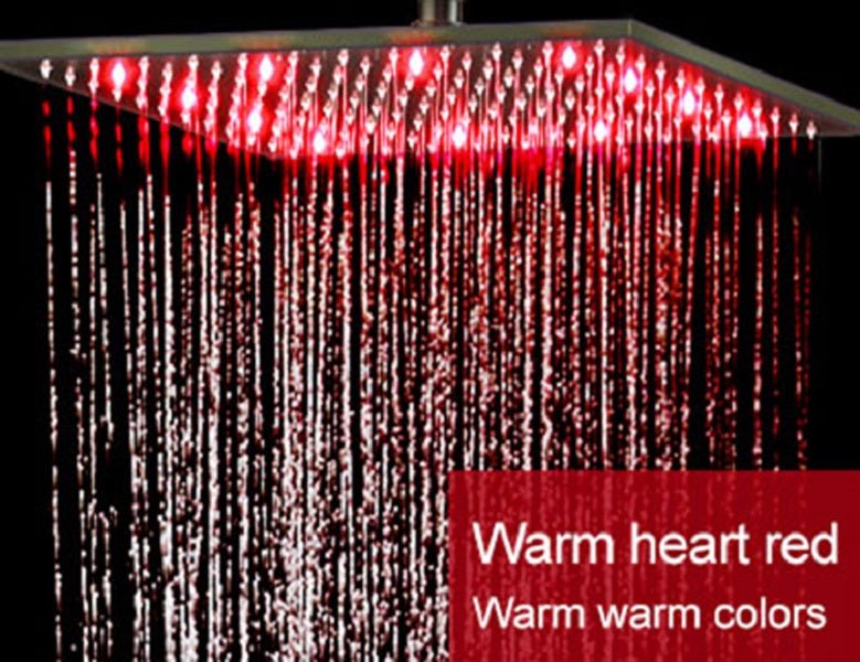 Cascada Showers 10" Square Rainfall LED Shower Head - Product Image 8