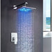 Cascada Showers 10" Square Wall Mounted Shower System LED Automated - Main Product Image