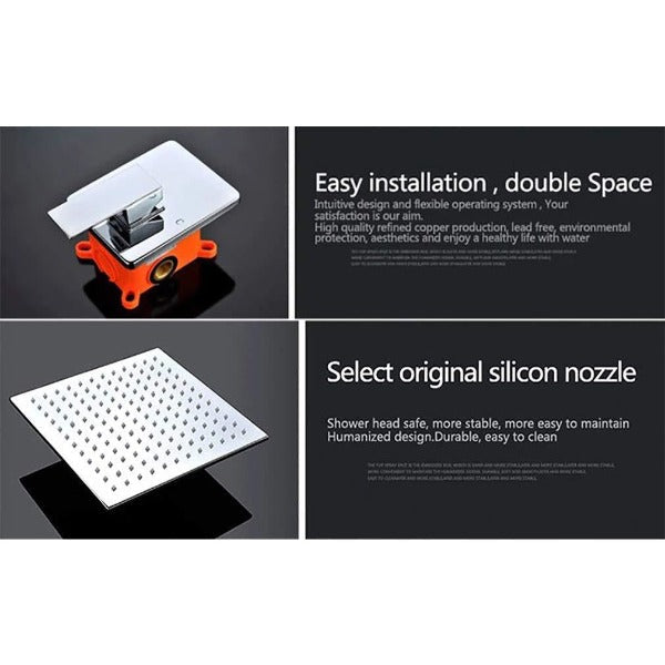 Cascada Showers 10" Square Wall Mounted Shower System LED Automated - Product Image 8