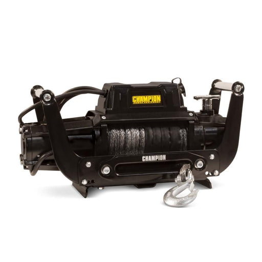 Champion 100427 Electric Winch Kit with Speed Mount 12,000-lb. Synthetic Rope New - Side View