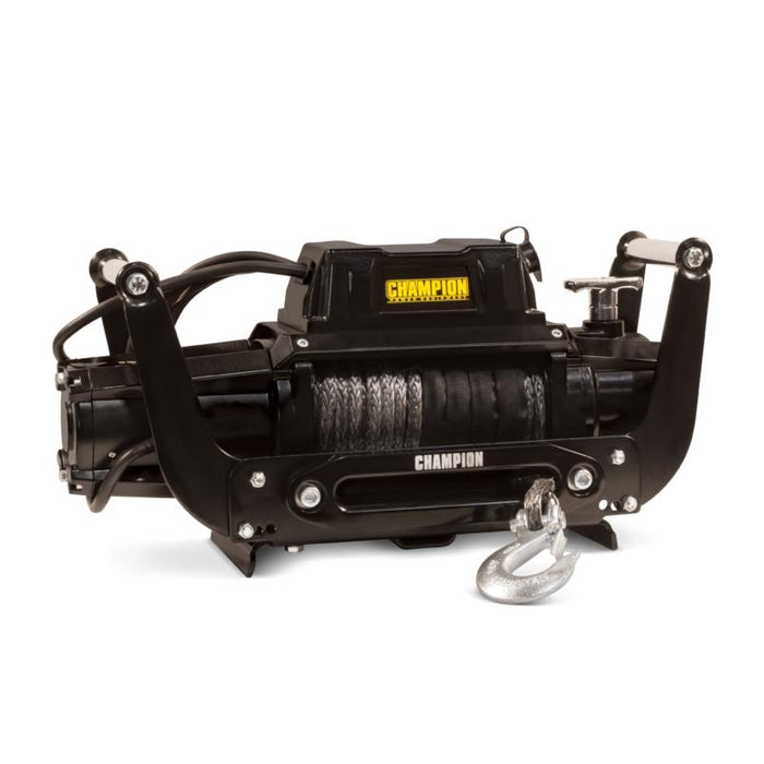 Champion 100427 Electric Winch Kit with Speed Mount 12,000-lb. Synthetic Rope New - Side View
