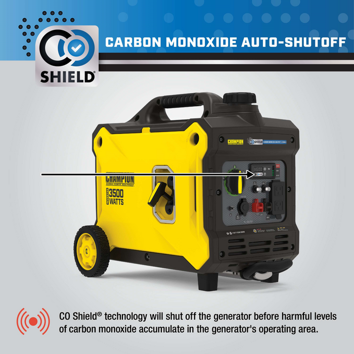 Champion 100571 2300W/3500W Generator Gas Inverter Low THD CO Shield New - Close-Up