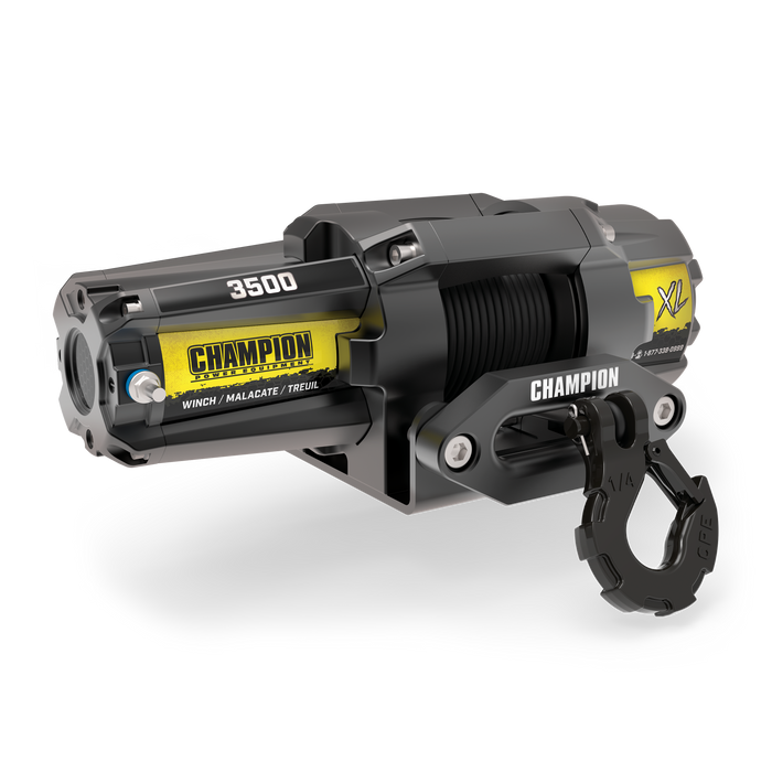 Champion 100722 XL 3500lb. Winch Kit w/rope & hawes & mini rocker