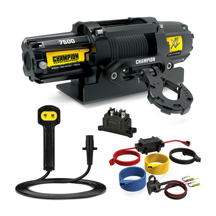 Champion 100724 XL 7500lb. Winch Kit w/rope & hawes fairlead
