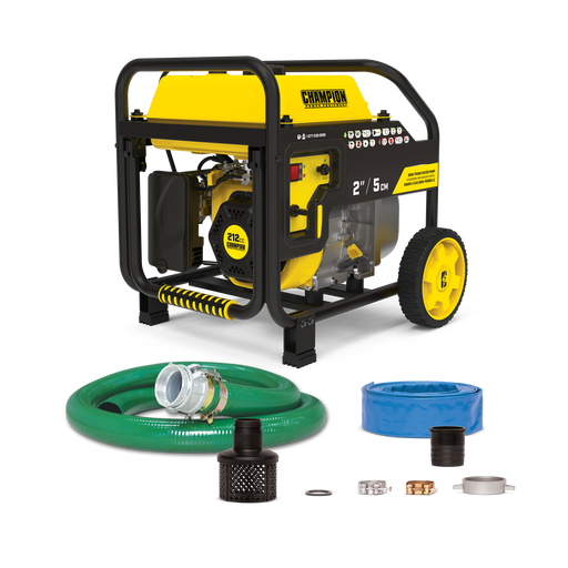 Champion 100742 2" Semi Trash Pump w/hose & wheel kit/ER Gas Tank