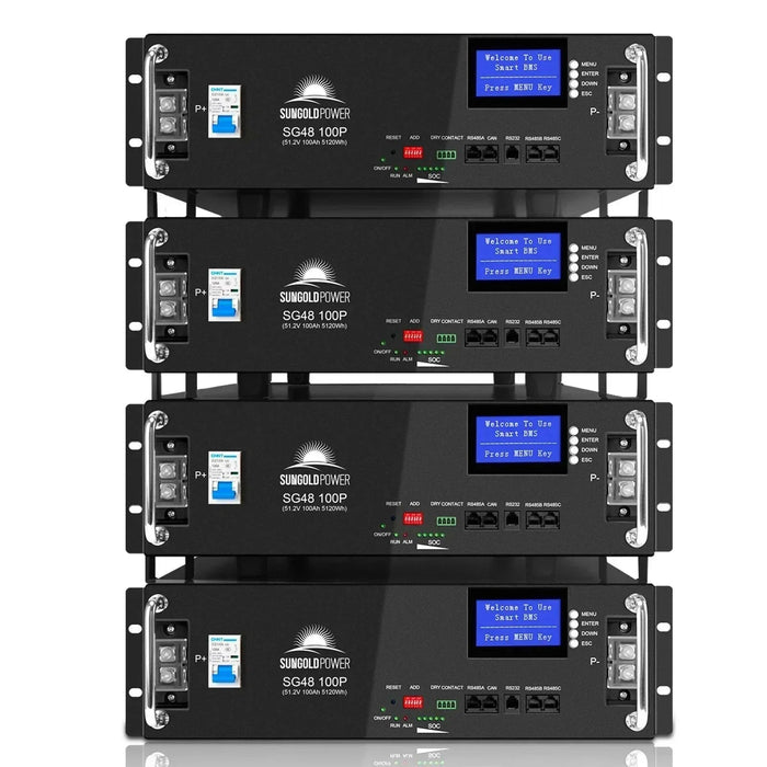 Green Vista Living Sungold Power 48V 100AH Server Rack LiFePO4 Lithium Battery SG48100P - Installation View