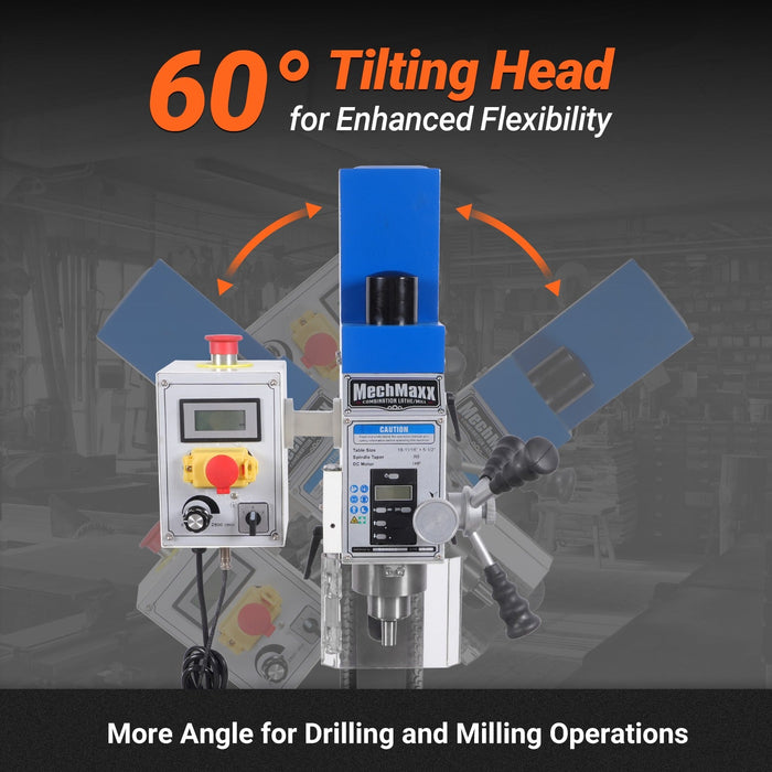 1.5 HP 10'' x 30'' Combination Lathe Milling Drilling Machine, 1.5'' Spindle Bore, 0-2000 RPM Variable Speed, High Precision Benchtop Lathe for Metalworking – Without Stand 1030VC