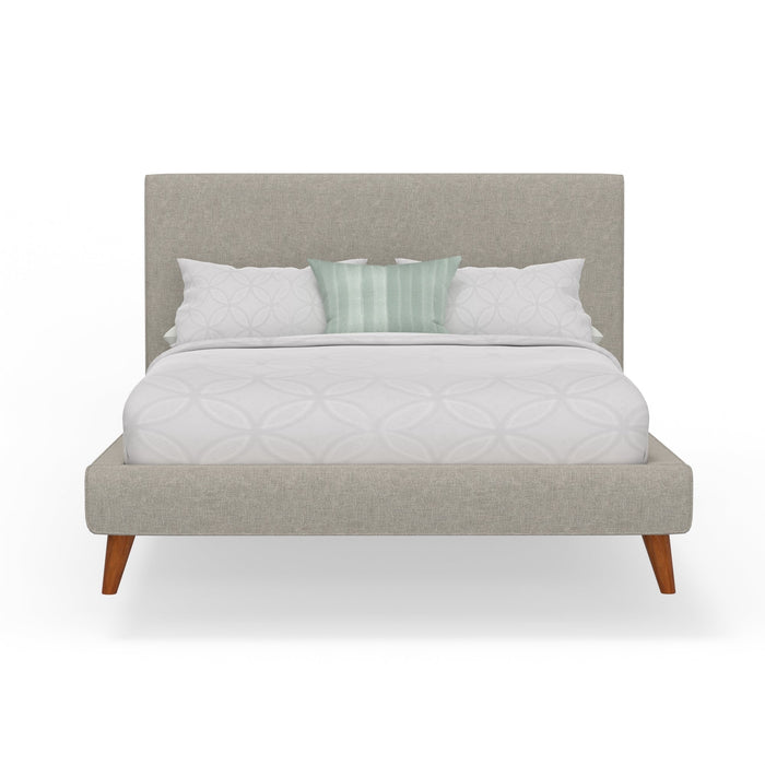 Alpine Furniture Britney Bed, Light Grey Linen