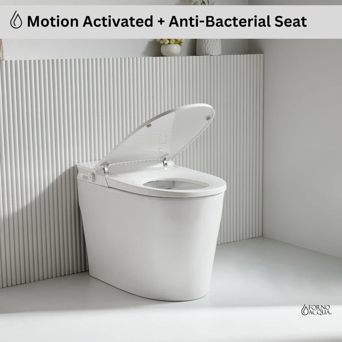 Forno Acqua Luxurious Smart Toilet, Includes Auto Flush, Auto Lid, Powerful Flush, Sleek Tankless Design Ideal for Powder Rooms (CSTPA0)