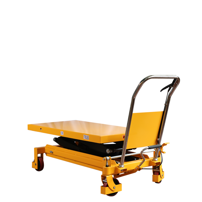 Xilin SPS800 hydraulic lift table side angle view